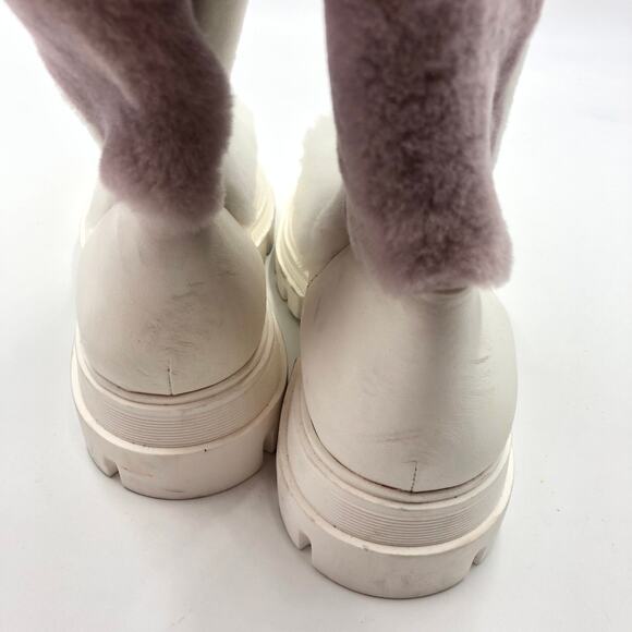 Free People Happy Thoughts Genuine Shearling Knee High Boots Size 38.5 US 8.5 - Picture 5 of 10